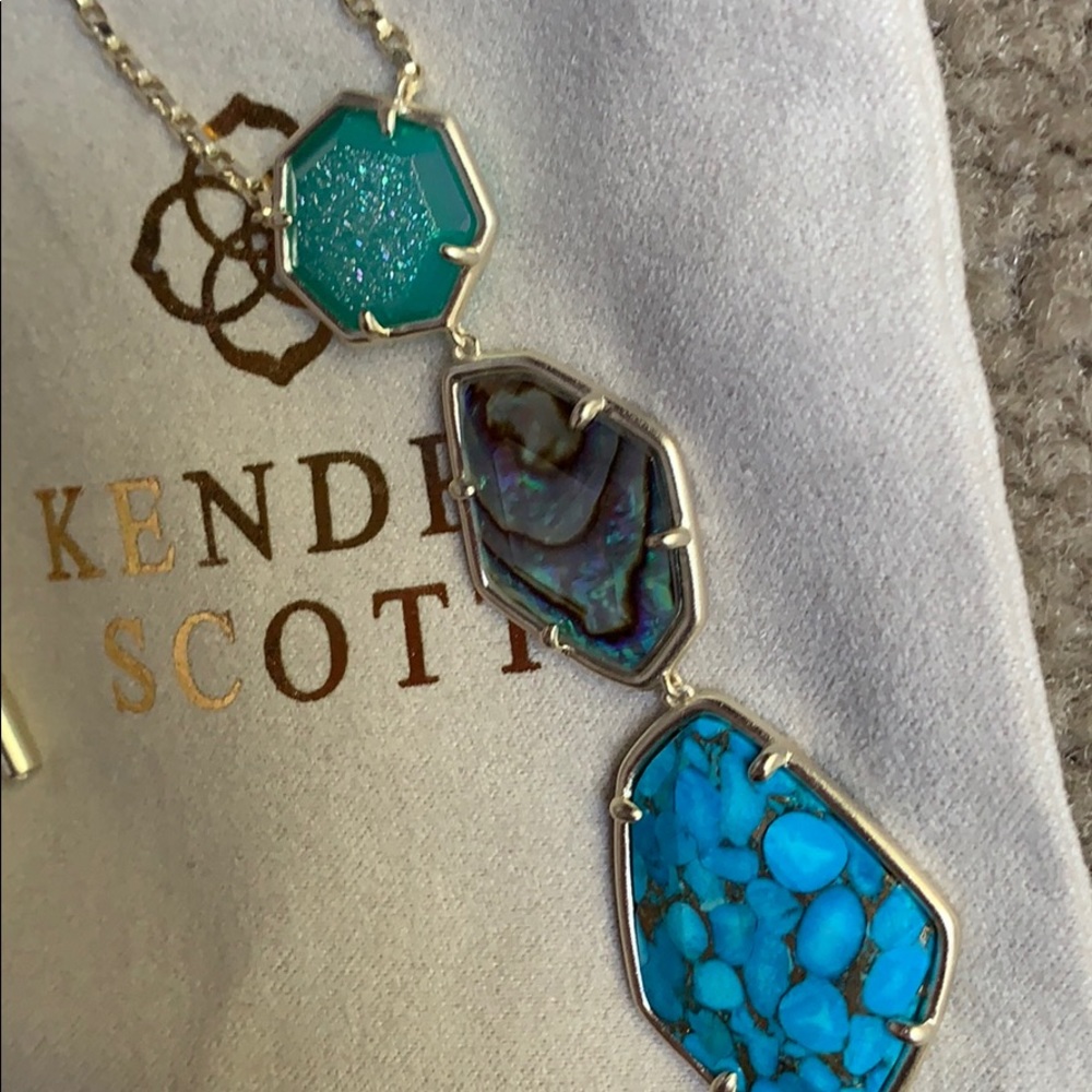 NWT Kendra Scott Blue Drusy Nina Necklace - Picture 5 of 5